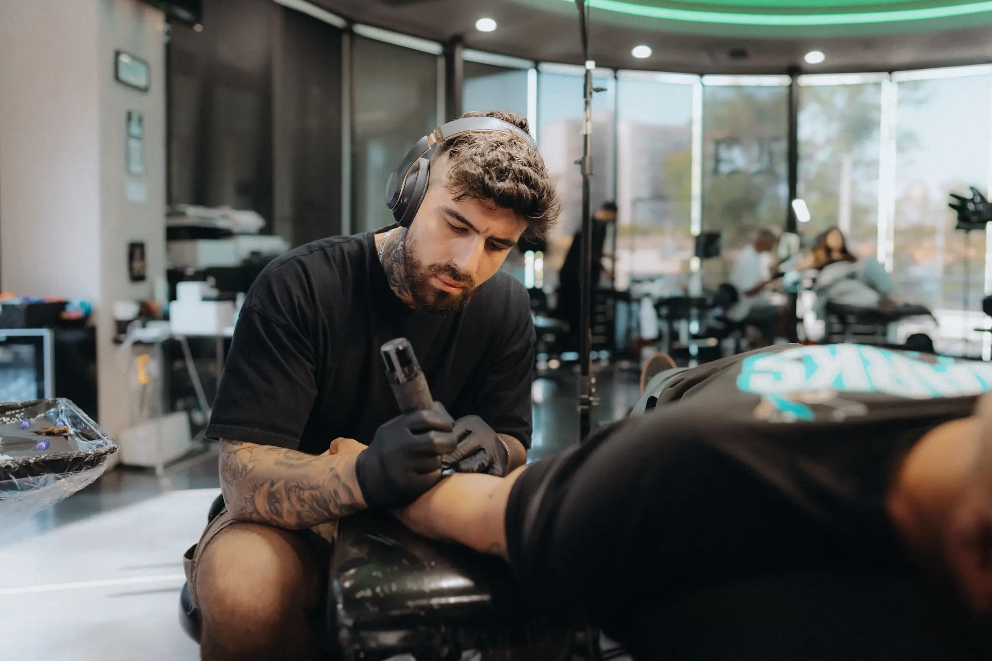 Portrait picture of Erick Lopes posing at Ganga Tattoo Studio Los Angeles